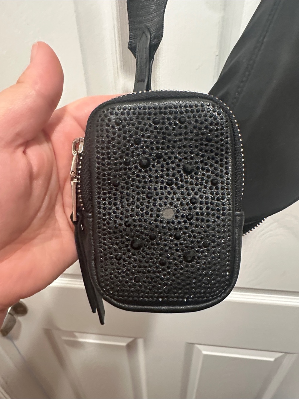 Madden NYC Black Nylon Crossbody Bag with Chain - Picture 4 of 6